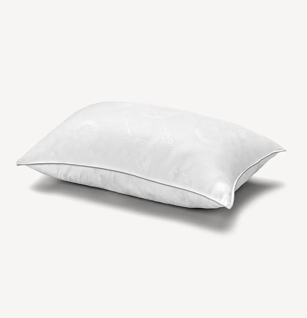 Extra Stuffed Allergy Free White Down Side/Back Sleeper Pillow with MicronOne Technology