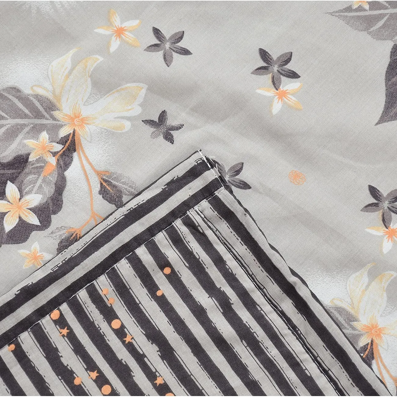 Florida Cotton Single Bed All Season Reversible AC Dohar (Grey, 146x220 CM)