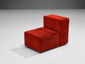 Giancarlo Piretti for Anonima Castelli 'Sistema 61' Lounge Chair in Corduroy