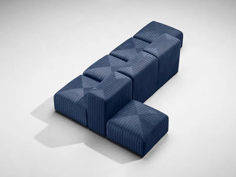 Giancarlo Piretti for Anonima Castelli 'Sistema 61' Sectional Sofa in Blue