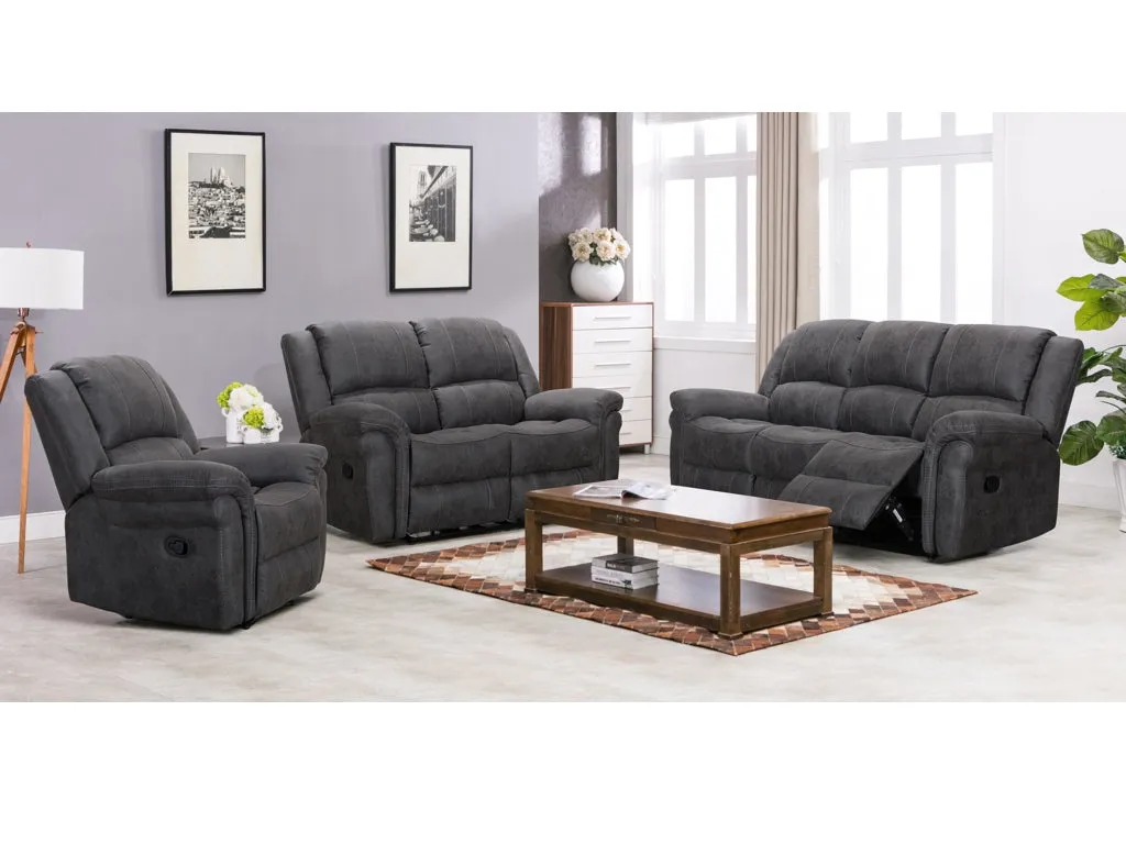 Gloucester Reclining 2 Seater Sofa in Dark Grey by Annaghmore
