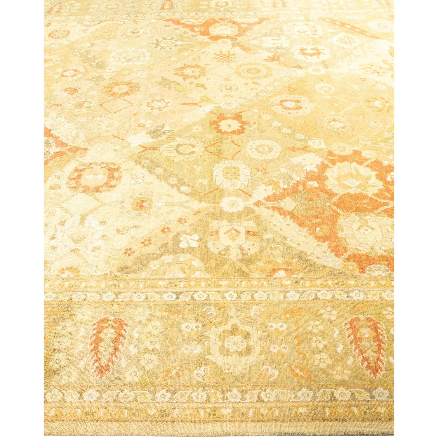Gold Traditional Wool Rug - 8' x 10'7"