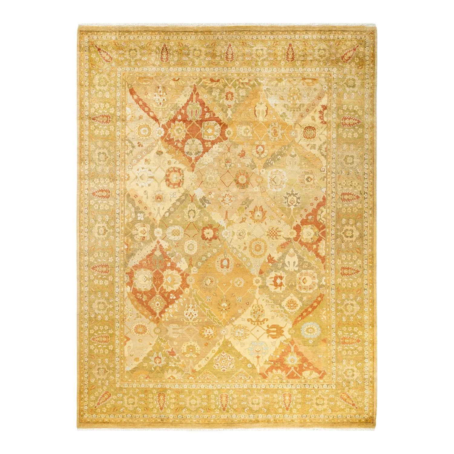 Gold Traditional Wool Rug - 8' x 10'7"
