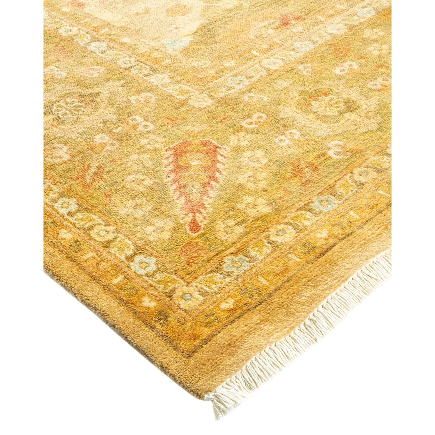 Gold Traditional Wool Rug - 8' x 10'7"