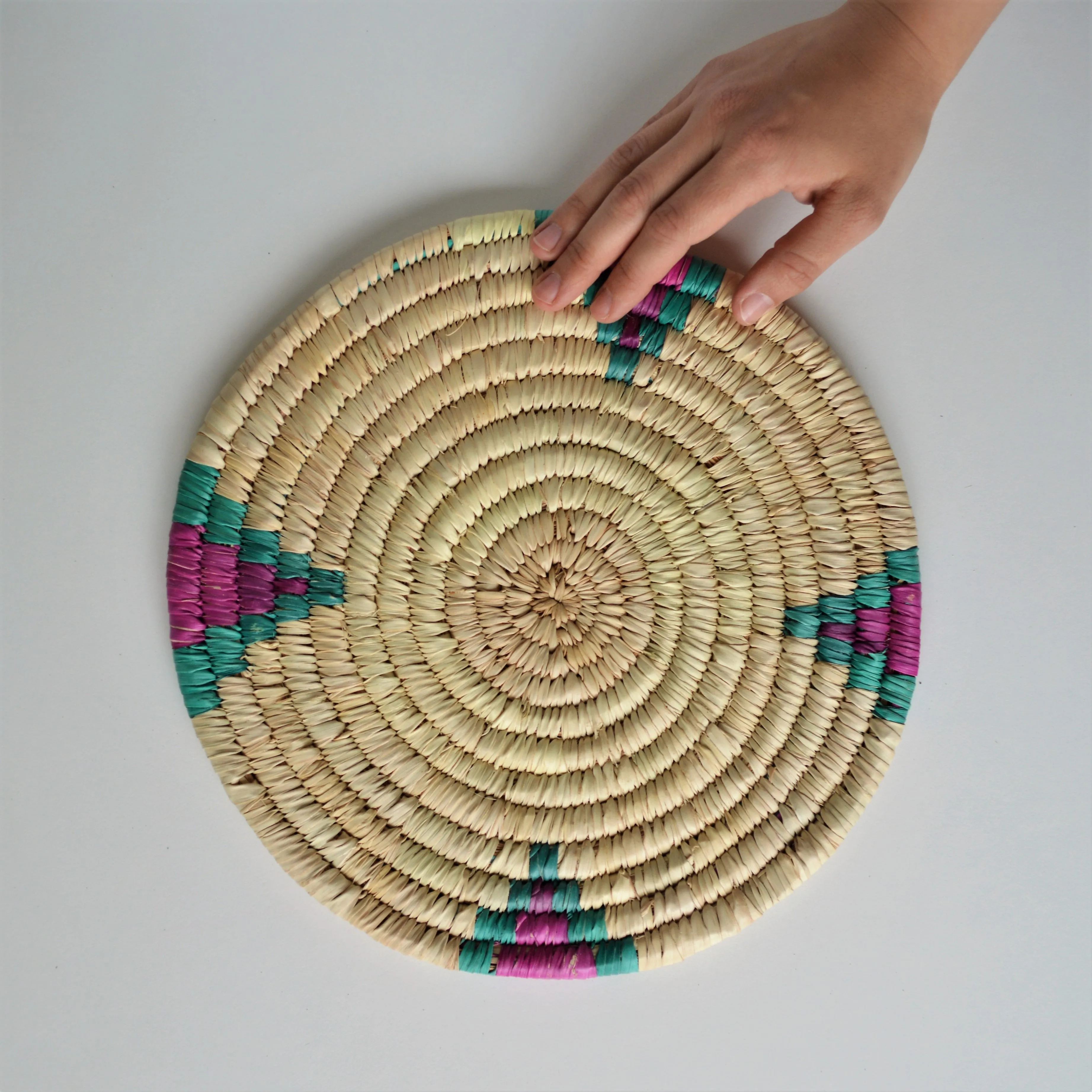 Green Trivet, Woven trivet mandala