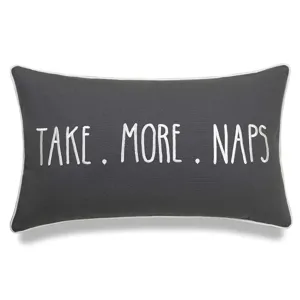 Grey Take More Naps Pillow