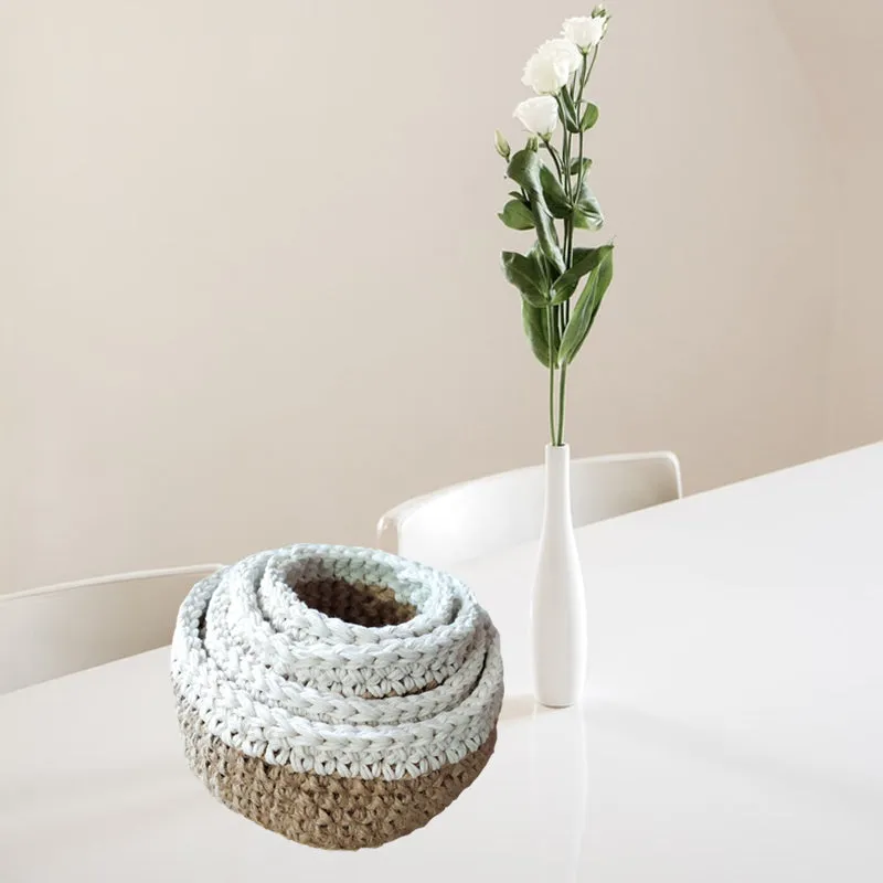 Handmade Jute Organizer Baskets  - Set of 4