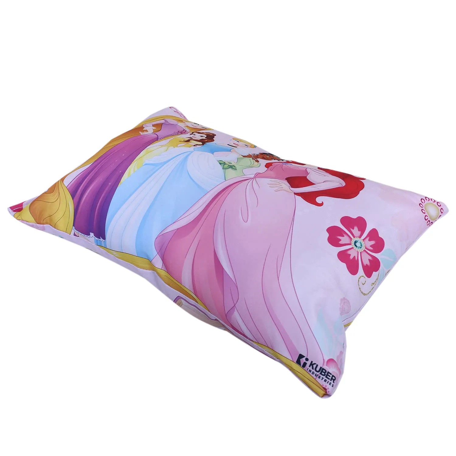 Heart Home Disney Princess Design Baby Pillow|Polyester Super soft Kids Pillow for Sleeping & Travel,12 x 18 Inch,Pack of 2 (Pink)