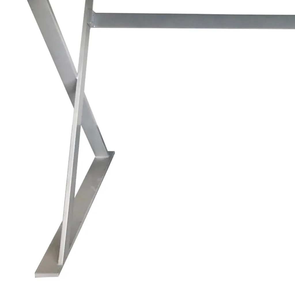 Hei 48 Inch Office Computer Desk, Drawer, Chrome Metal X Base, Brown Wood By Casagear Home