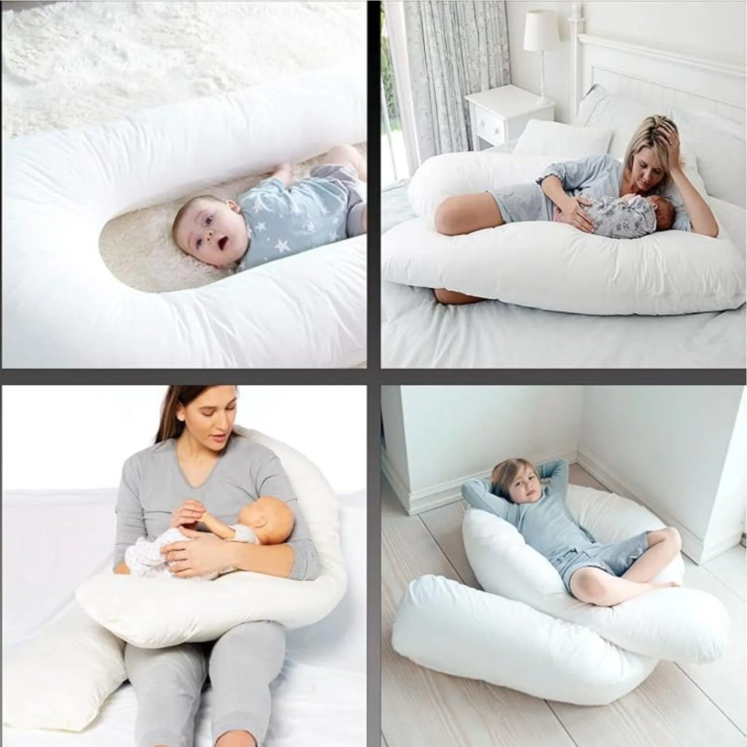 Hollowfibre Filled Full Body Support U-Shaped Maternity Pillow for Sleeping – 12 Feet