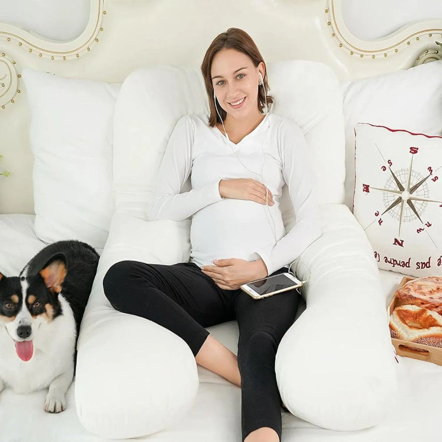 Hollowfibre Filled Full Body Support U-Shaped Maternity Pillow for Sleeping – 12 Feet