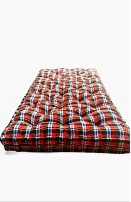 IMSMARTMART Heavy Border 5 inch Single Cotton MattressSoft Cotton Multicolor Mattress Gadda Single Bed Ideal Travel, Home, Dabha, Hotel, Marriage Hall (L x W: 72 inch x 36 inch)