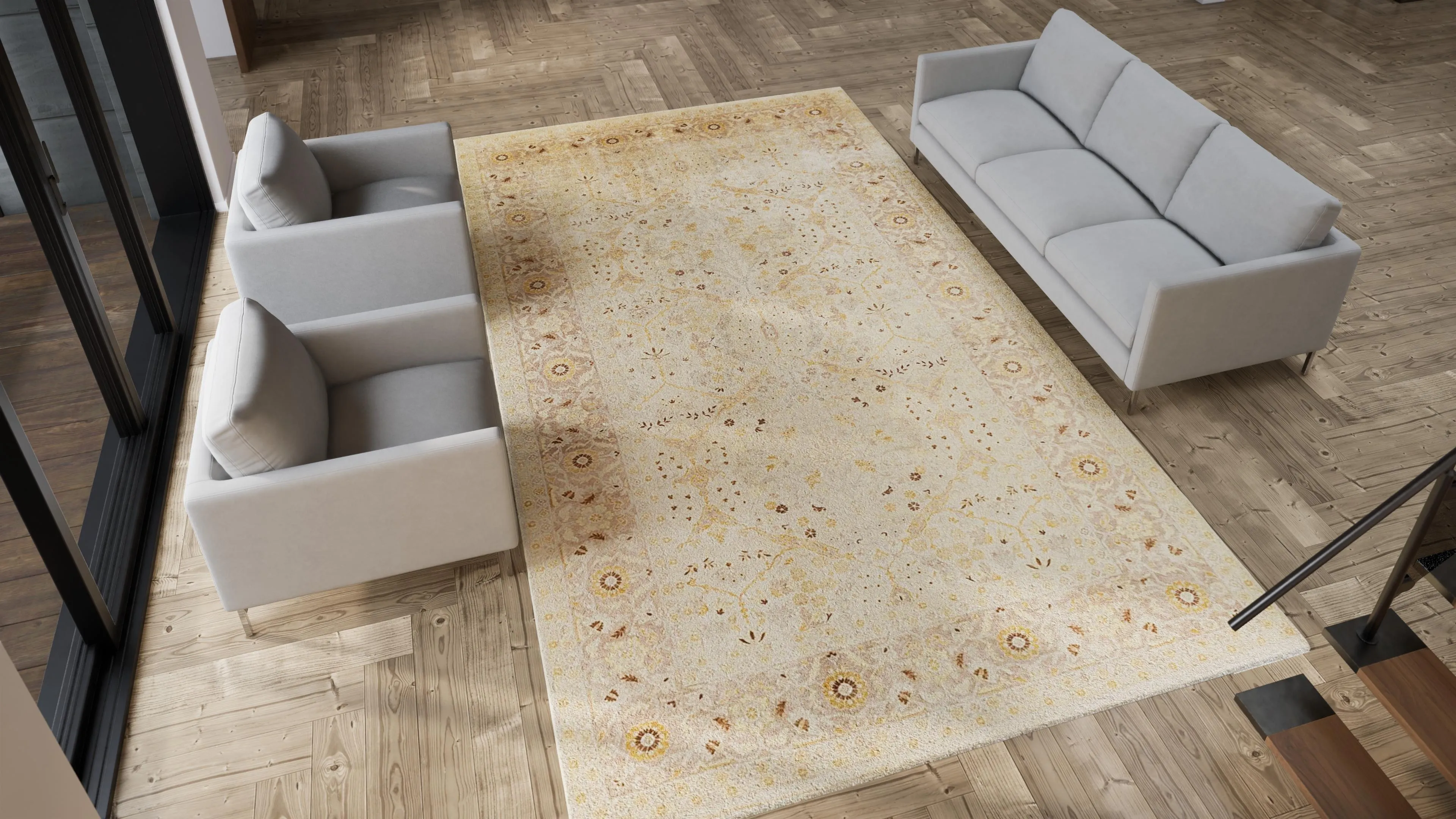 Ivory Traditional Wool Rug - 8'1" x 14'1"