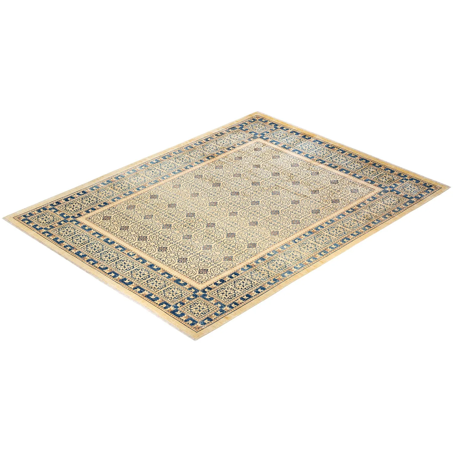 Ivory Traditional Wool Rug - 9' x 12'7"