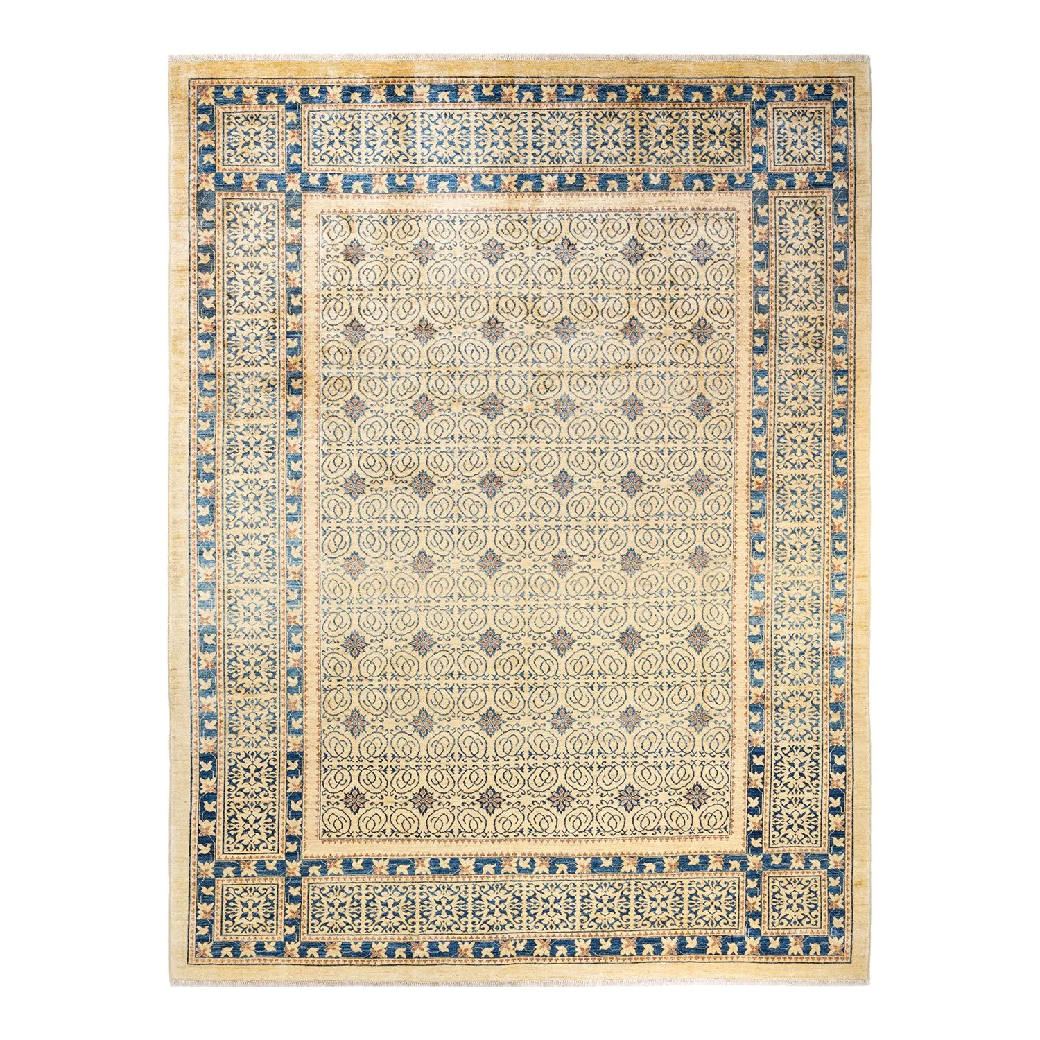 Ivory Traditional Wool Rug - 9' x 12'7"