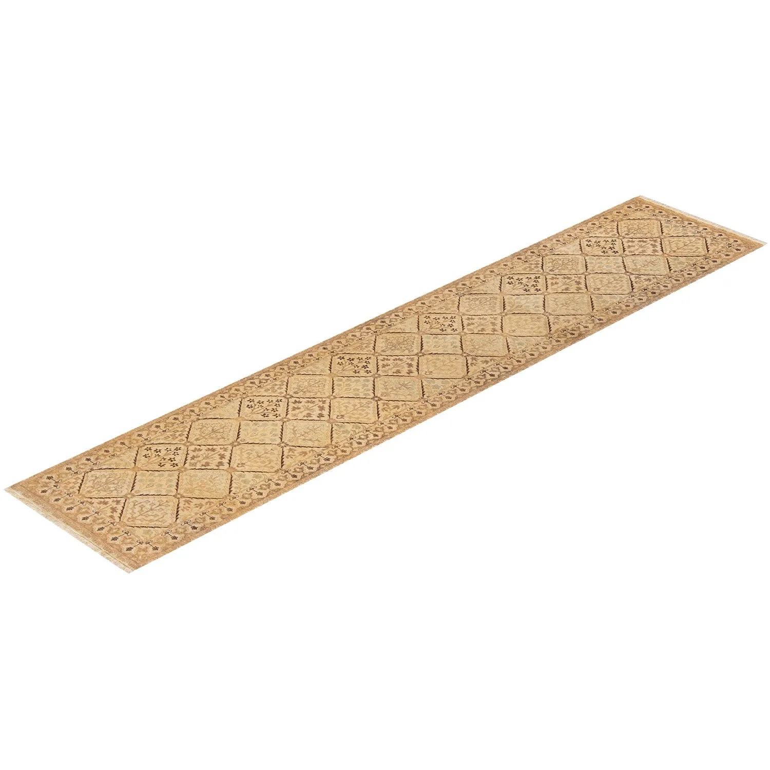 Ivory Transitional Wool Runner - 2'7" x 11'7"