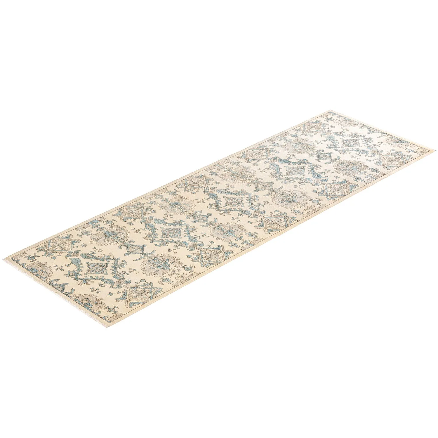 Ivory Transitional Wool Runner - 3'5" x 10'2"