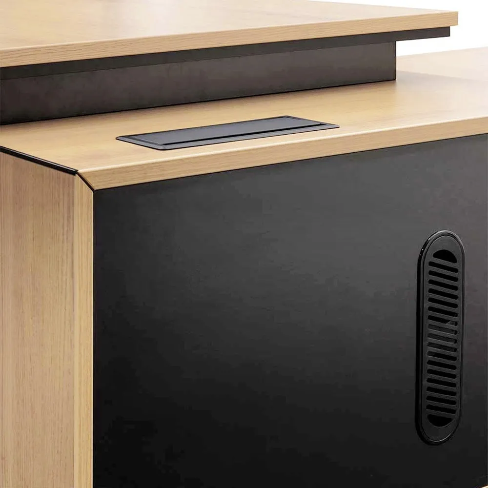 Janell 2.3m Left Return Office Desk - Natural