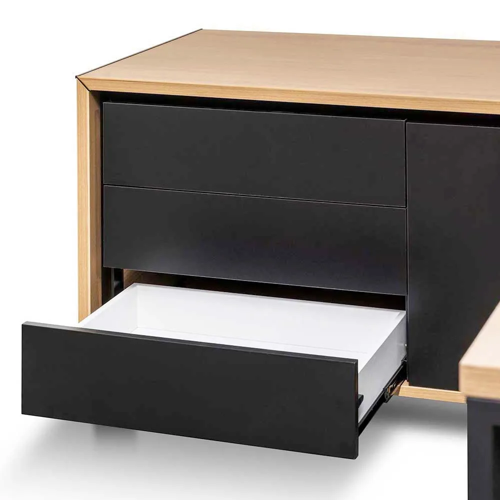 Janell 2.3m Left Return Office Desk - Natural