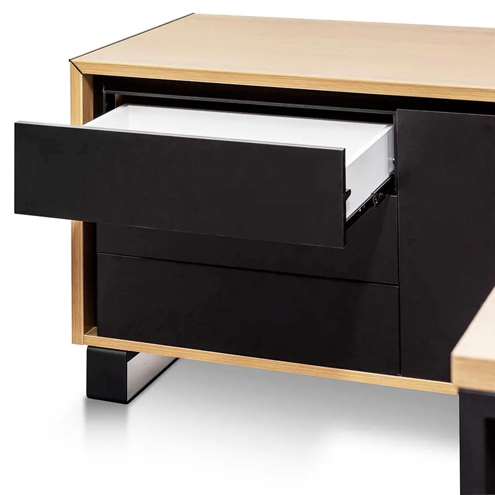 Janell 2.3m Left Return Office Desk - Natural