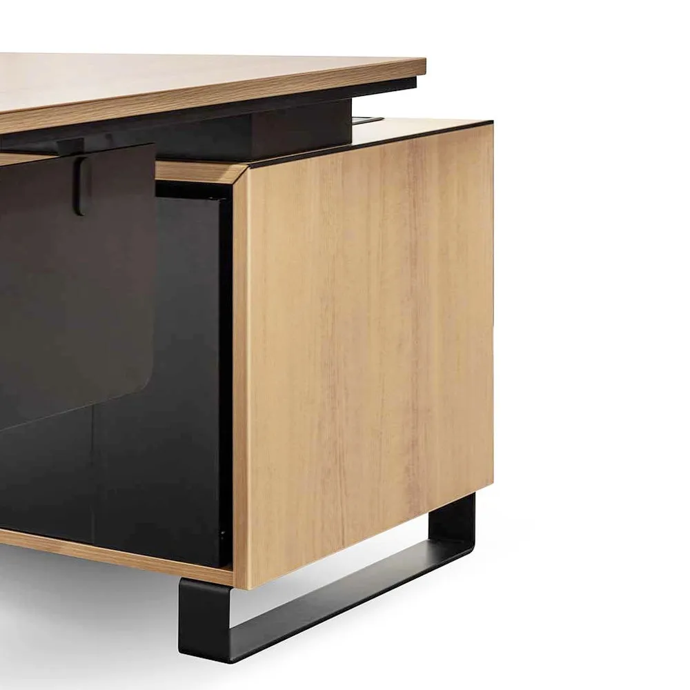 Janell 2.3m Left Return Office Desk - Natural