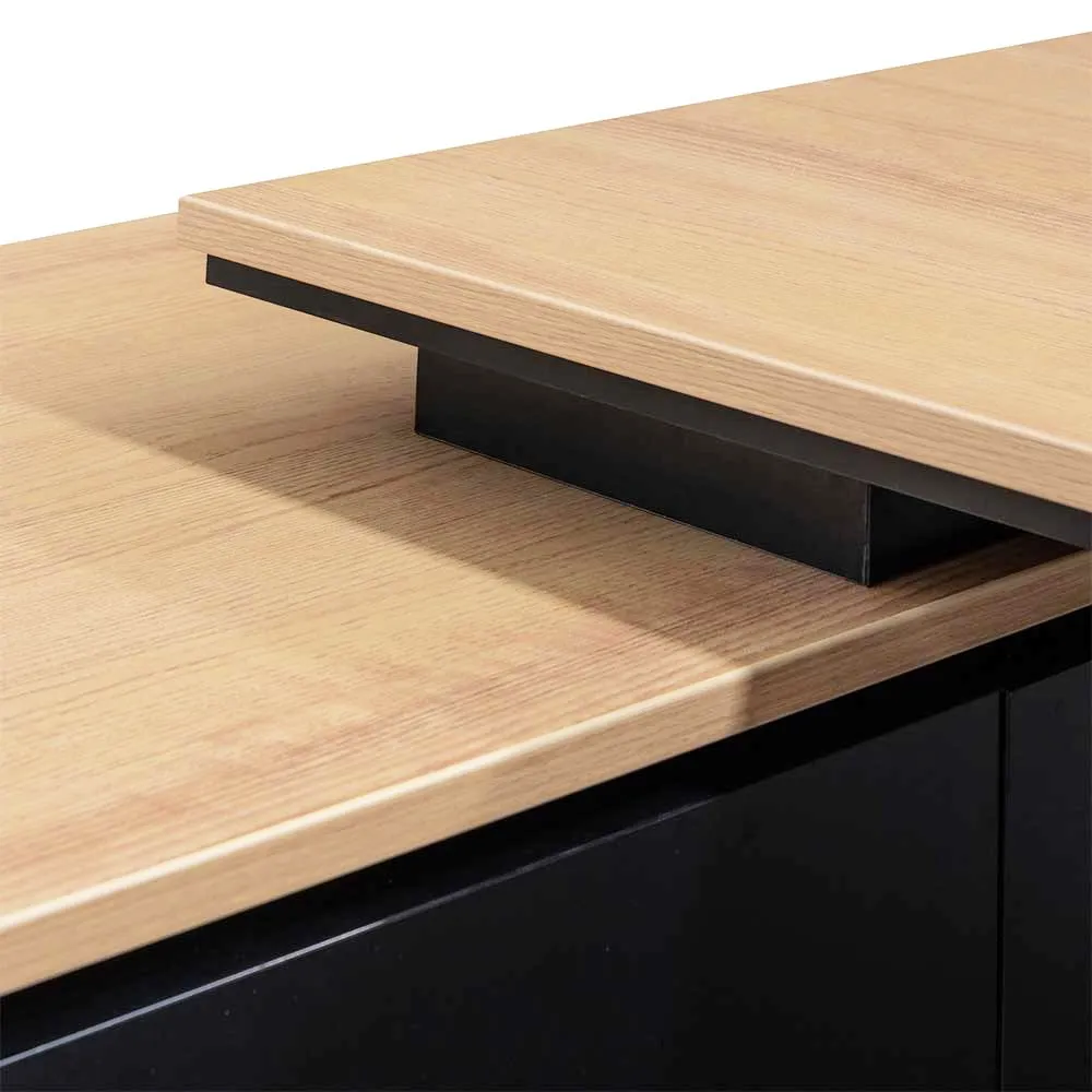 Janell 2.3m Left Return Office Desk - Natural