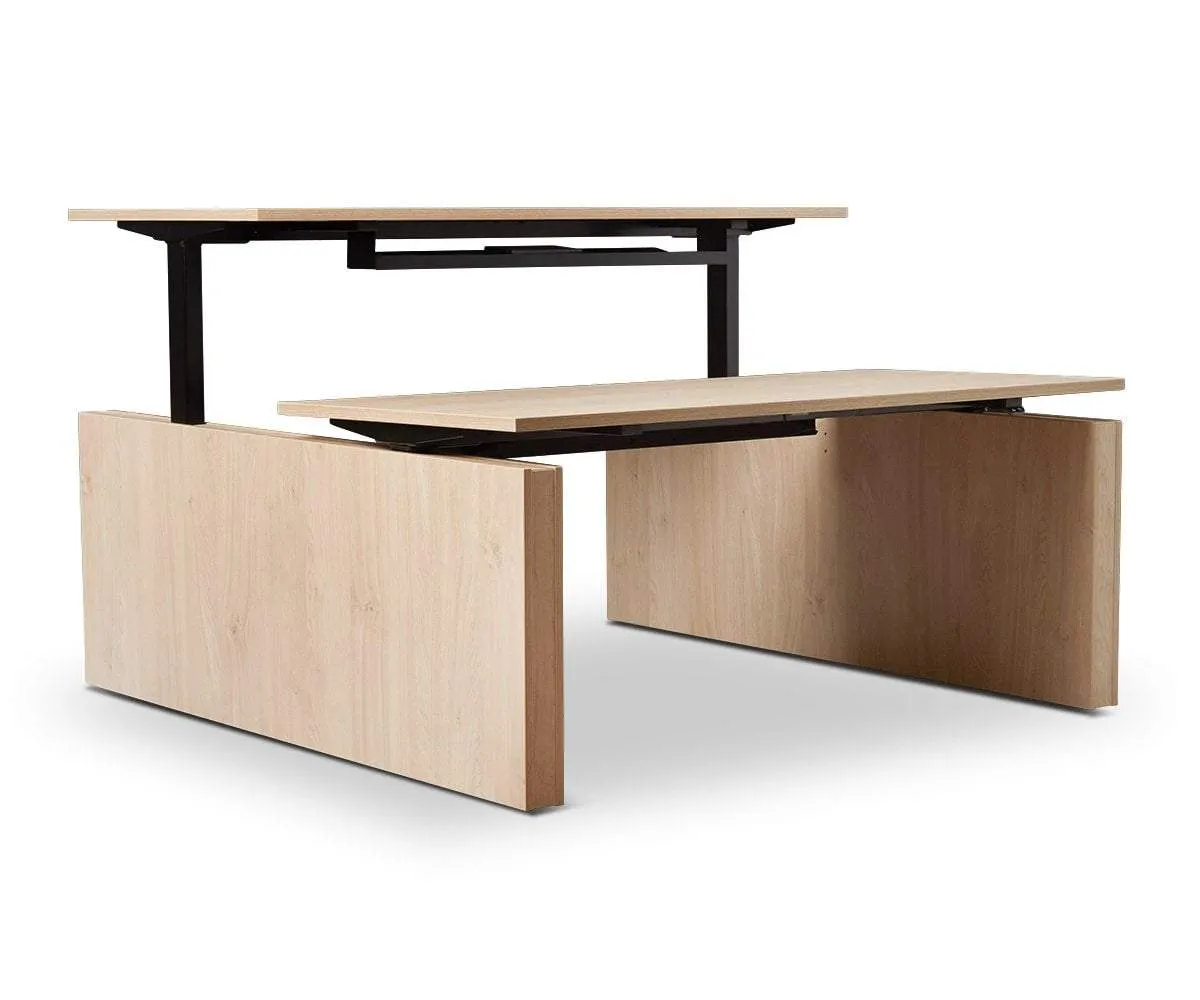 Jensen Double Sit Stand Desk with Panels