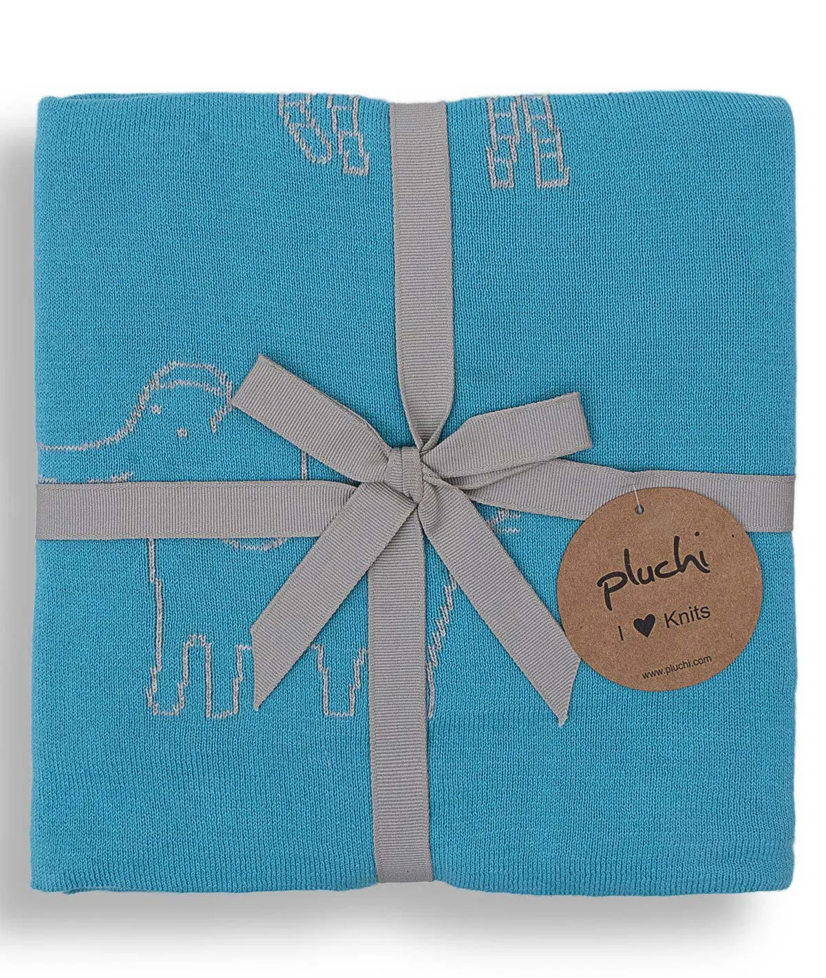 Jungle Safari Med Aqua 100% Cotton Knitted All Seasons AC Blanket for Babies