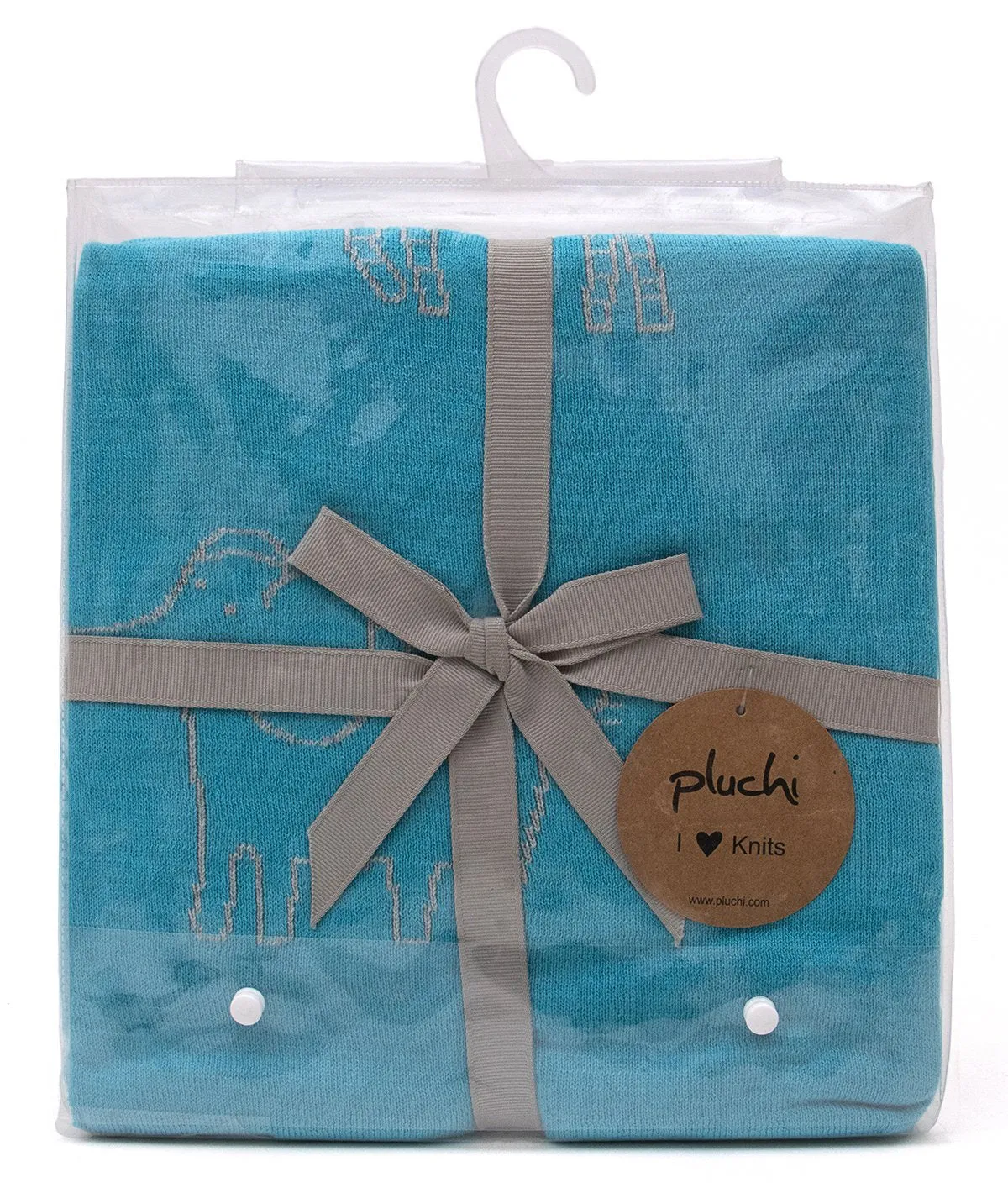 Jungle Safari Med Aqua 100% Cotton Knitted All Seasons AC Blanket for Babies