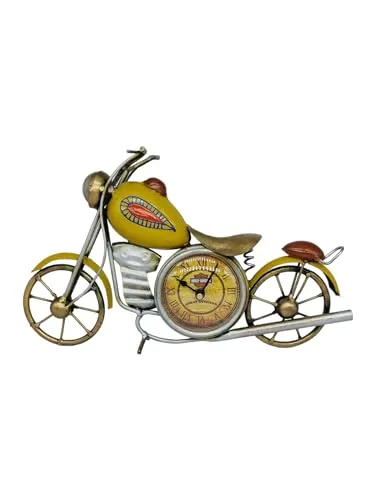 K&K Krafts & Kreations Handcrafted Metal Bike Clock (Yellow)