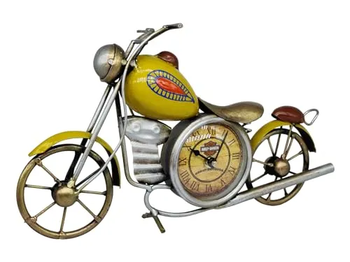 K&K Krafts & Kreations Handcrafted Metal Bike Clock (Yellow)