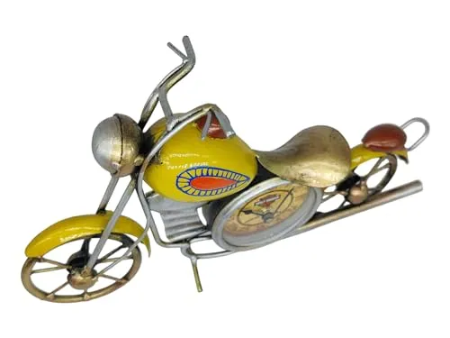 K&K Krafts & Kreations Handcrafted Metal Bike Clock (Yellow)