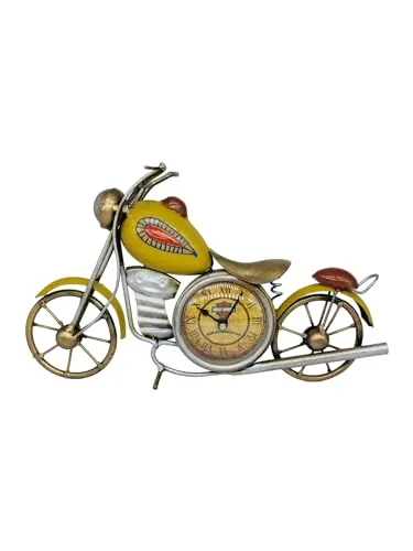 K&K Krafts & Kreations Handcrafted Metal Bike Clock (Yellow)