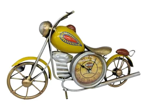 K&K Krafts & Kreations Handcrafted Metal Bike Clock (Yellow)