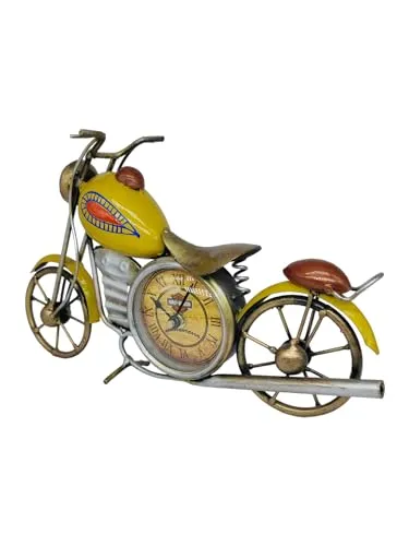 K&K Krafts & Kreations Handcrafted Metal Bike Clock (Yellow)