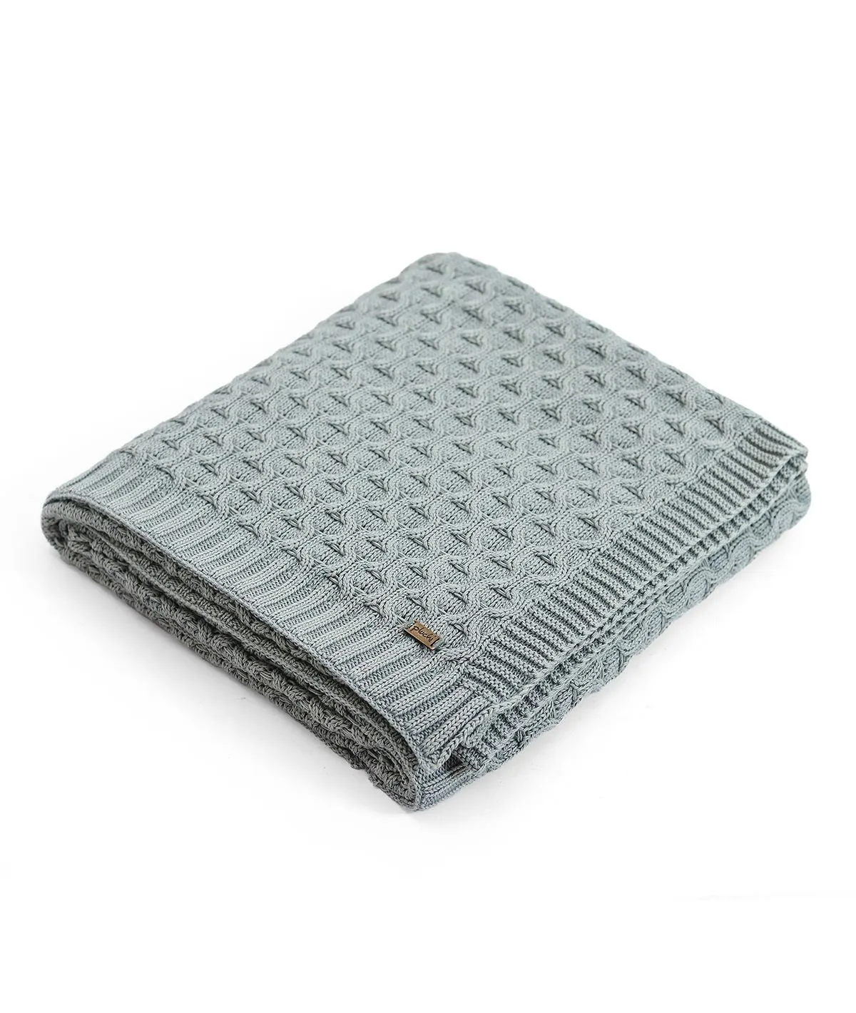 Kelly Knit Cotton Knitted All Season AC Throw Blanket (Medium Grey)