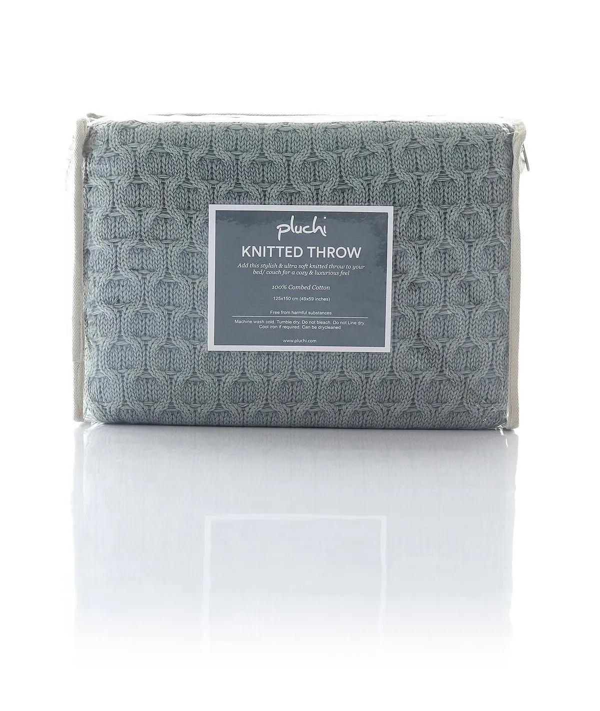 Kelly Knit Cotton Knitted All Season AC Throw Blanket (Medium Grey)