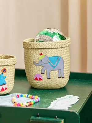 Large Raffia Storage Basket - Natural - Circus Theme