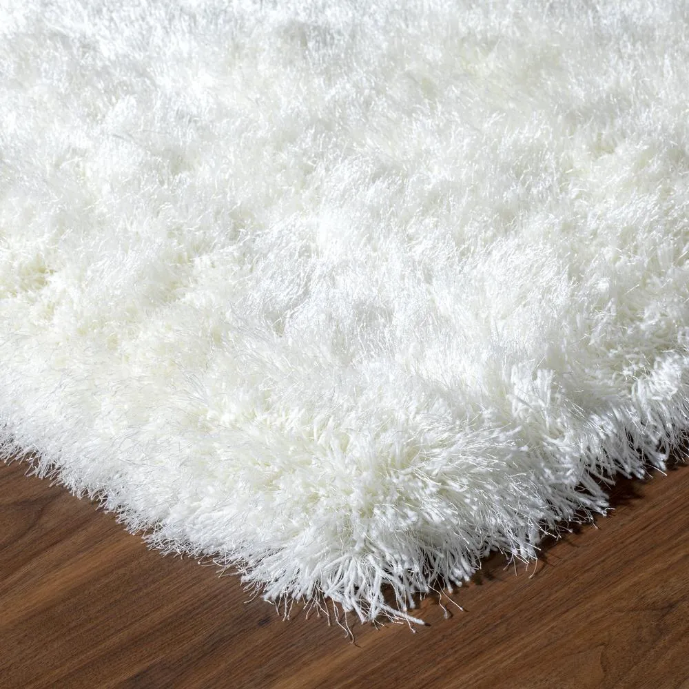 Large Wool Plush Modern Contemporary Round Charcoal Ivory 8' x 8' Round Area Rug