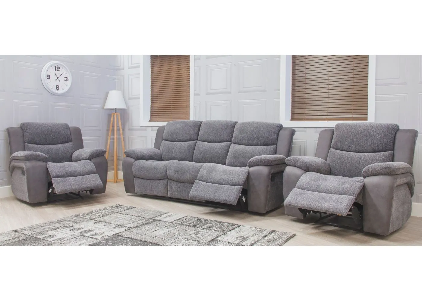 Legend Grey Fabric Reclining Sofa Range by Sofahouse
