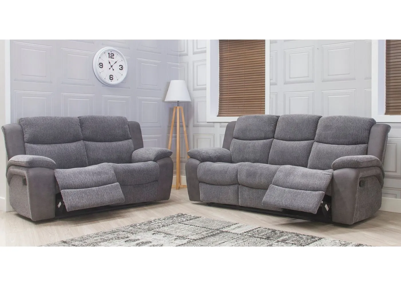Legend Grey Fabric Reclining Sofa Range by Sofahouse