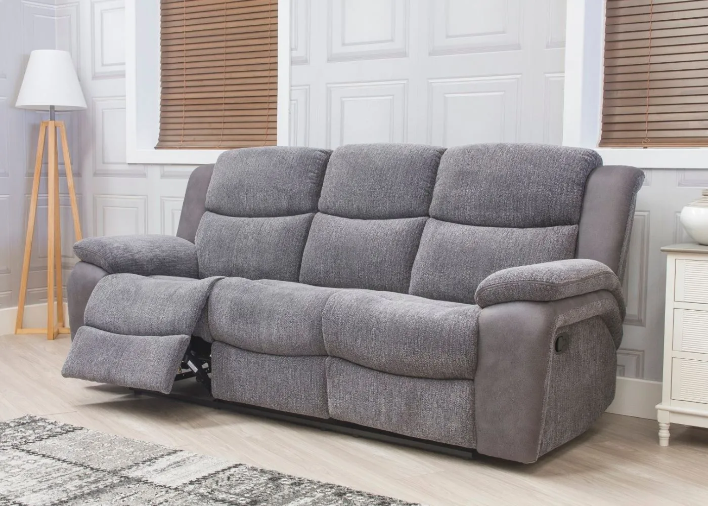 Legend Grey Fabric Reclining Sofa Range by Sofahouse