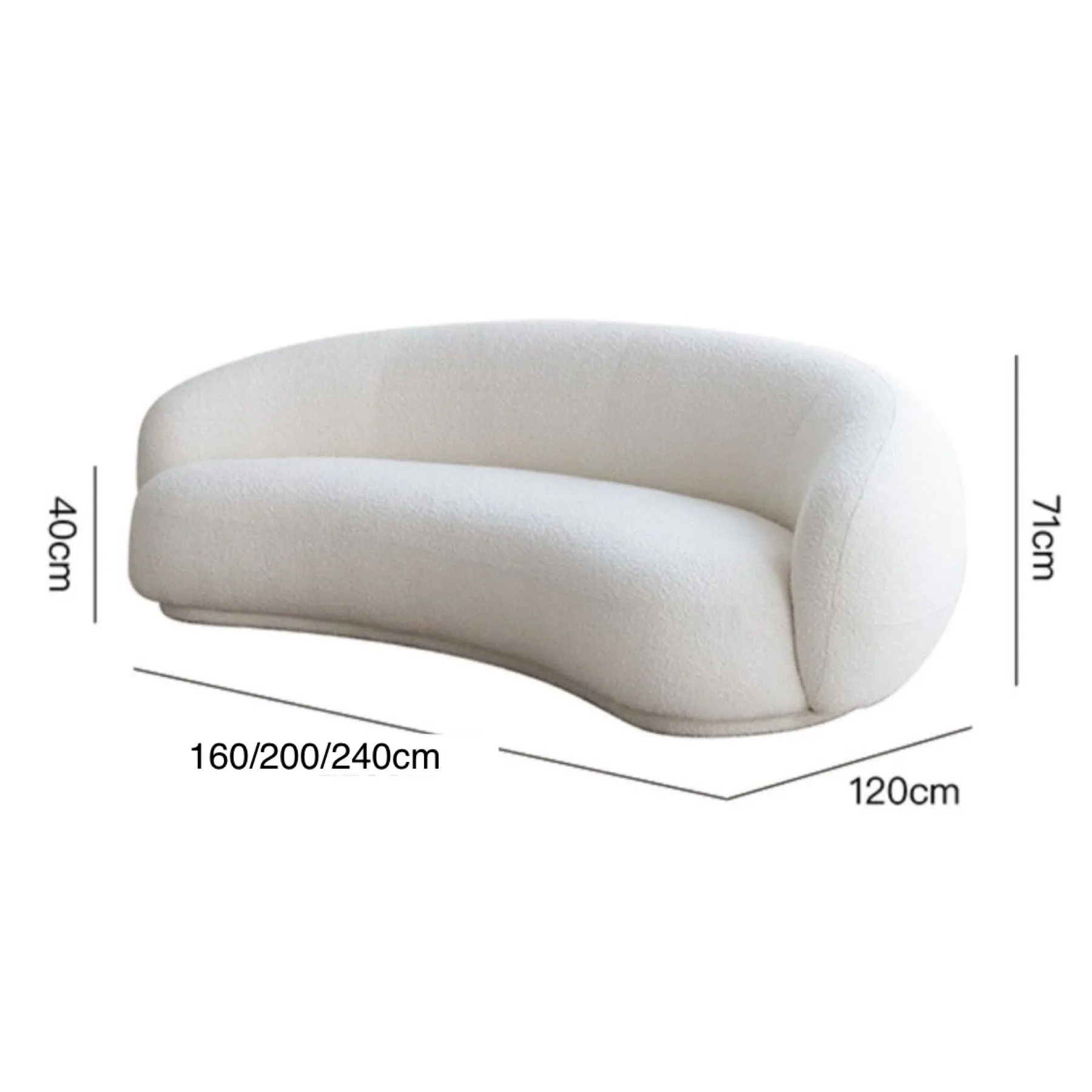 Lisa Performance Boucle Curve Sofa