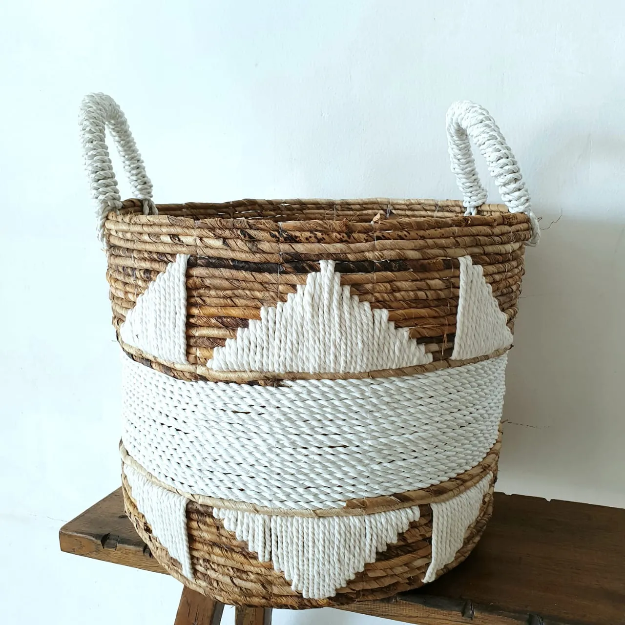 Mac Set 3 Natural Banana Leaf Basket with Pattern