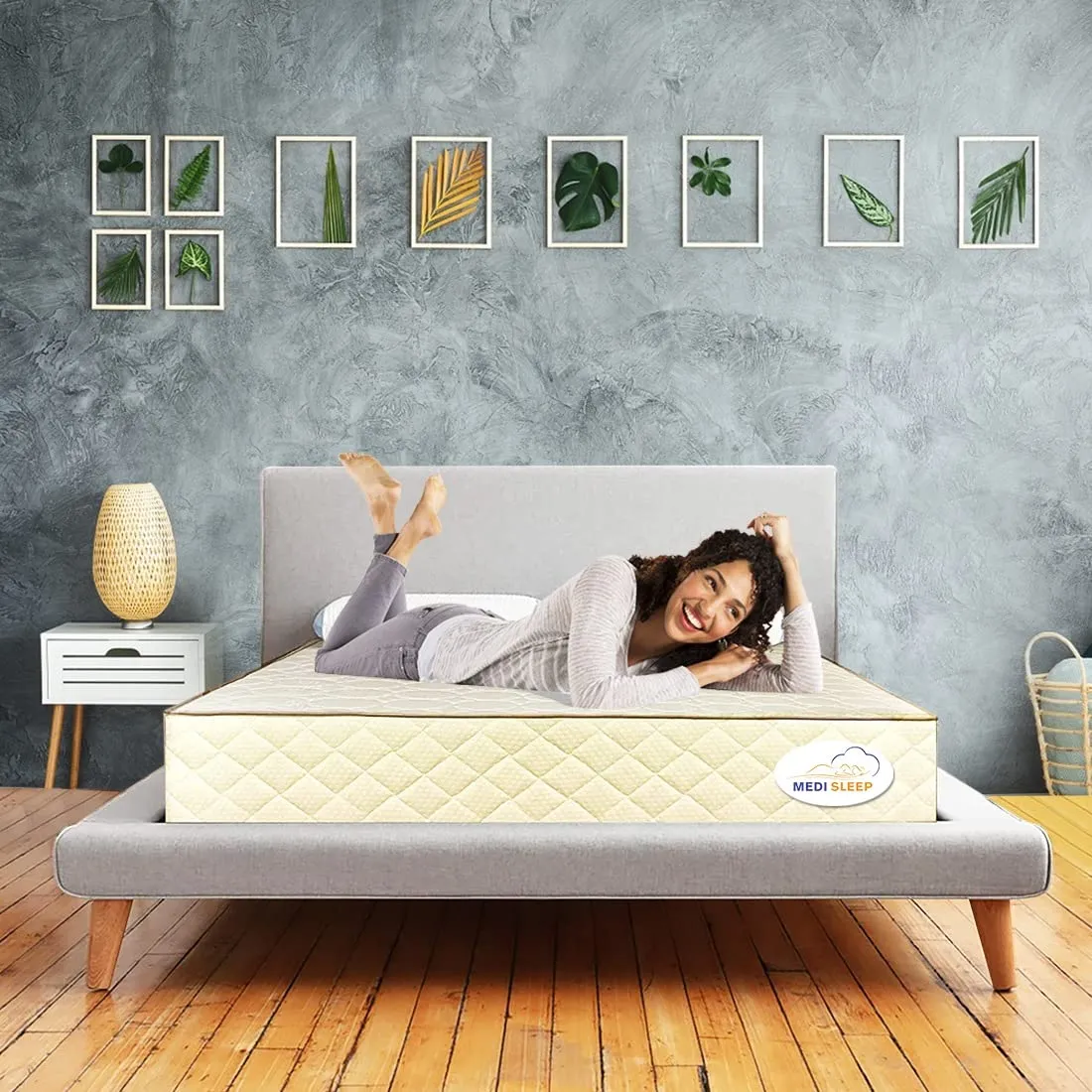 MEDISLEEP Breeze Mattress - 100% Natural Pincore Latex & HR Support Foam | 10 Years Warranty | Orthopedic & Reversible | Free Khadi Zipper Cotton Cover (Single Size, 72X30X5 Inch)
