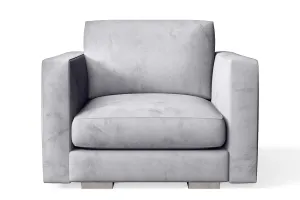 Messina Armchair Silver Velvet