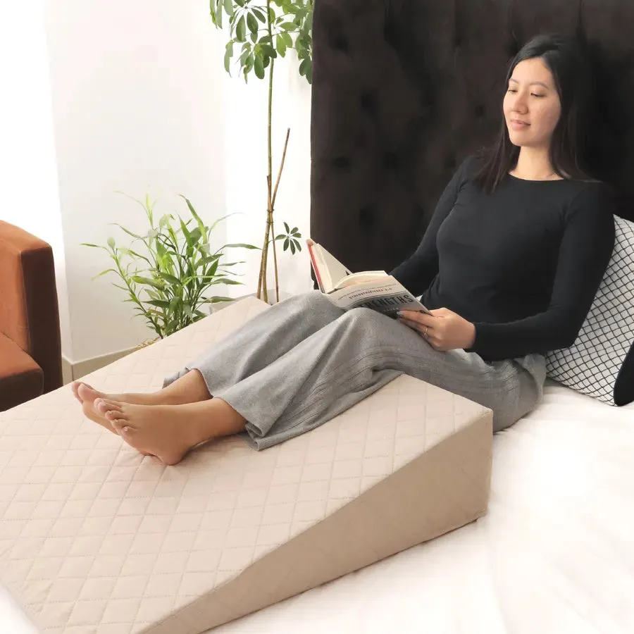 Moon Wedge Pillow for GERD Acid Reflux (Brown)