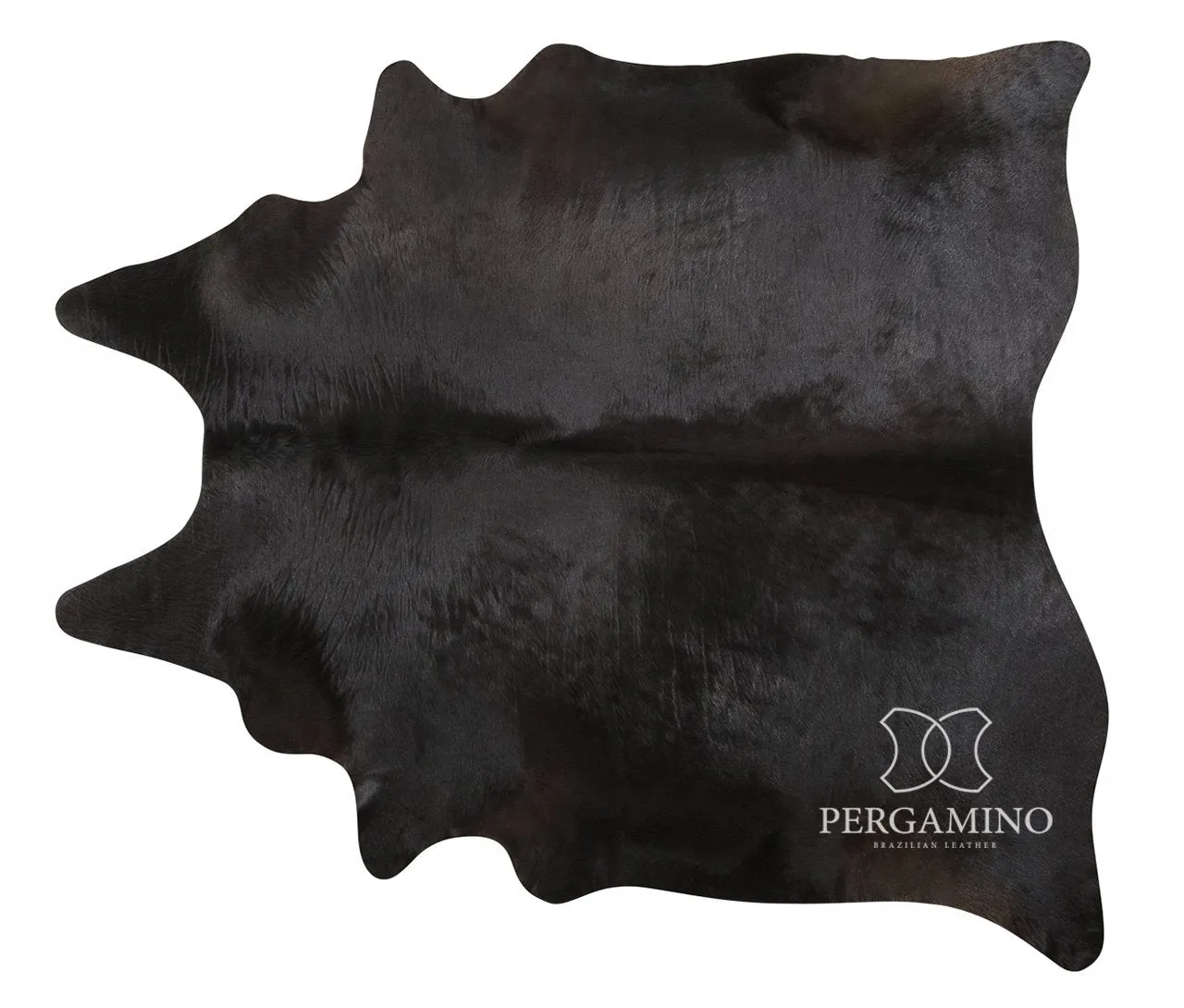 Pergamino Solid Black Cowhide Rug