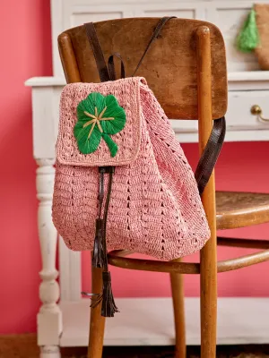 Raffia Backpack - Pink