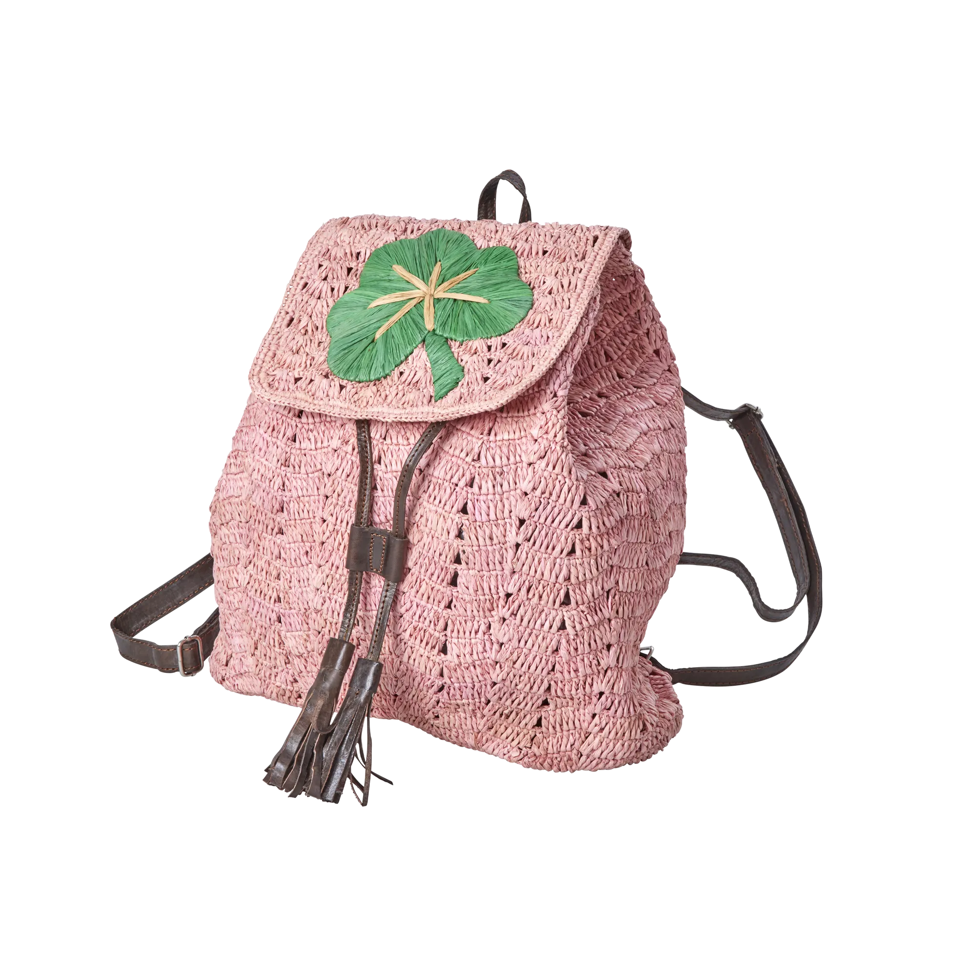 Raffia Backpack - Pink